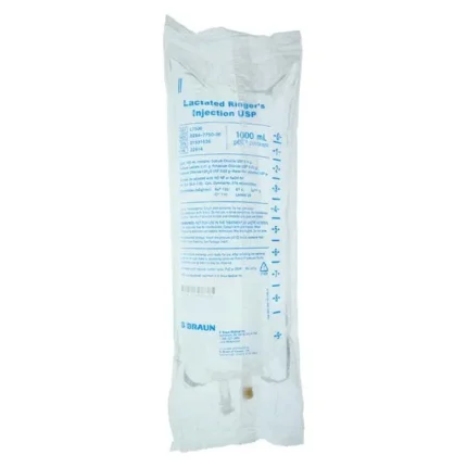 IV Injection Solution Lactated Ringers 1000mL Plastic Injection Container Ea,