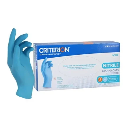 Criterion N100 Nitrile Exam Gloves Small Standard Blue Non-Sterile, 10 BX/CA