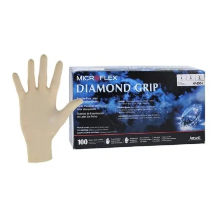 MICROFLEX Diamond Grip Exam Gloves Large Standard Natural Non-Sterile, 10 BX/CA