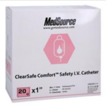 ClearSafe Comfort Safety IV catheter 20 Gauge 1-1/4"