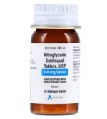 Nitroglycerin Sublingual Tablets 0.4mg Bottle 4x25/Package Each - Image 2